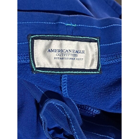 American Eagle AEO Logo Pants Womens Size L Blue Athletic Lounge Sporty Pants - Picture 2 of 11